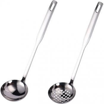 Matt Polish Golden Kitchen Ladle and Skimmer Set