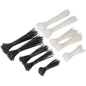 Sealey CT600BW Bundle: Black and White Cable Ties Assortment (Pack of 600)