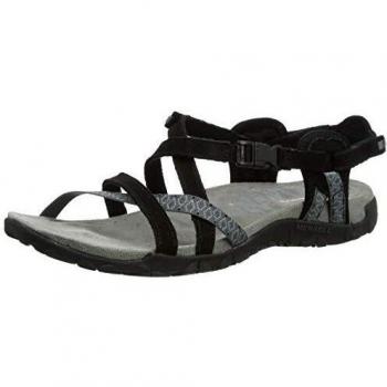 Women’s Black Terran Lattice II Heel Sandals by Merrell – UK 3
