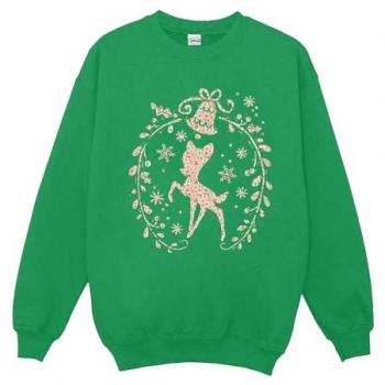 Women’s Green Bambi Christmas Wreath Top
