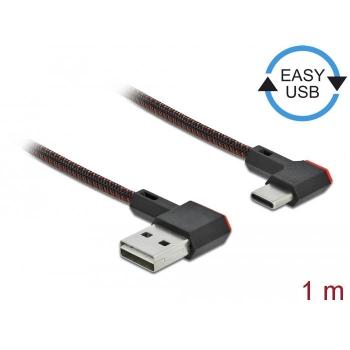Cavo USB 2.0 A a Tipo C 1m Angolato Nero/Rosso