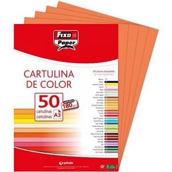 CARTULINAS FIXO A3 MANDARINA 180G (50 UNIDADES)