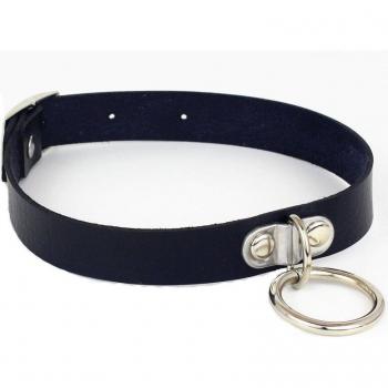 Leather Circle Choker Necklace