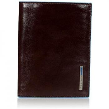 Piquadro Dark Brown Leather Wallet for Men, Vertical Design