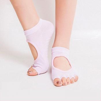 WANAYOU Women's Cotton Half Toe Yoga Socks