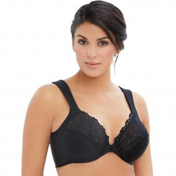 Glamorise Women's Front-Close Wonderwire Bra Black 36-C