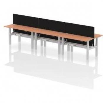 Air Back-to-Back 1400 x 600mm Height Adjustable 6 Person Office Bench
