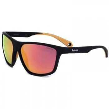 Polaroid PLD‑7040/S 71C Men’s Polarized Wrap – Black, Yellow, Red