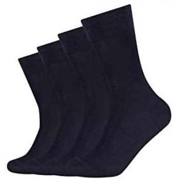 Camano Herren Socken 4er Pack, mercerisierte Baumwolle, hohe Verarbeitungsqualität, Navy, Größe 43 EU