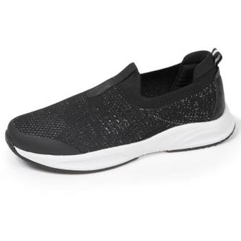Femme Slip‑On Noir Lurex Baskets Isotoner