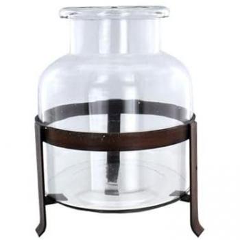Windlicht MICA Living in Schwarz – Glas und Metall