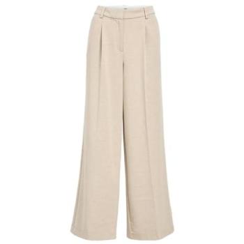Pantaloni OBJIvy a pieghe frontali tono beige scuro