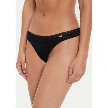 Sheer Whisper Glossies Panty – Black, Size S