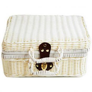 Coffret Rangement Rotin Vintage