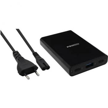 ProUser 3-fach USB-Ladegerät 60W mit 2x USB-C und 1x USB-A, Schwarz
