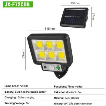 Luz LED Solar Impermeable 72 COB