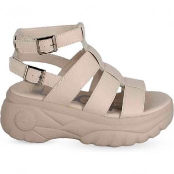 Sandalias de Mujer Blogger con Hebillas en Blanco