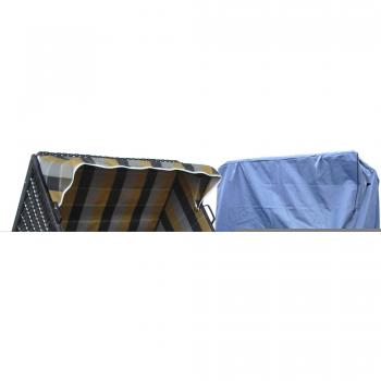 Gartenliege XXL Ostsee Volllieger – Schwarze Polyrattan Sitzfläche