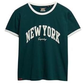 Superdry Dark Pine Green Fitted Short Sleeve Tee – Women 2XS