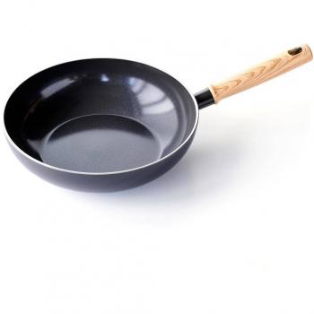 Wok Vintage avec manche en bois 28 cm