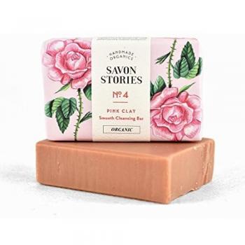 Savon luxueux avec de l'argile rose pour un nettoyage profond et une peau d'apparence jeune