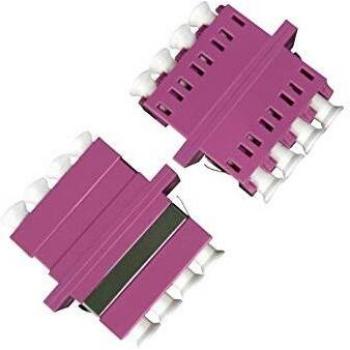 Tecline 4‑fach LC/LC OM4 Kupplung – Kunststoffgehäuse, Keramik‑Ferrule, erikaviolett