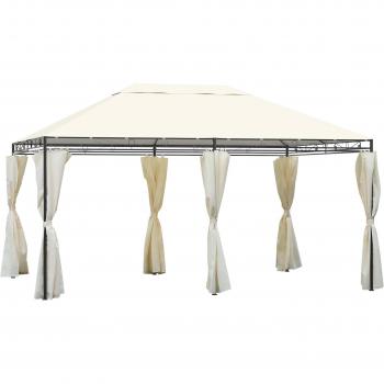 Gazebo con Teli Laterali Outsunny 4x3m Crema