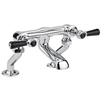 Hudson Reed Topaz Black Lever Bath Filler Tap with Hex Collar