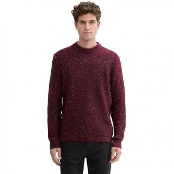 Tom Tailor Herren Pullover in Dunkelrot, Regular Fit