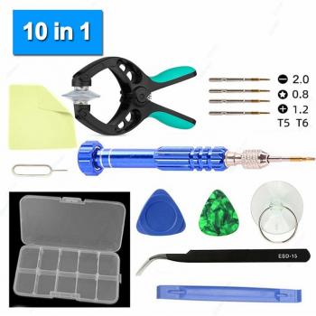 10pcs Mobile Phone Repair Tool Set with 5-in-1 Screwdriver for Xiaomi Samsung Huawei