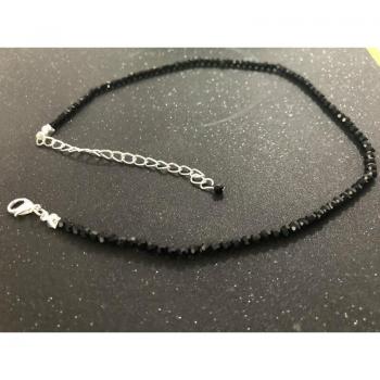 Gold and Silver Black Crystal Choker Necklace