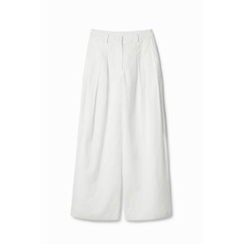 Pantaloni Desigual Slim Fit Pinces Bianco XS