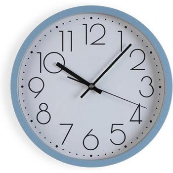 Design Versa Orologio Murale Legno Blu 4,2×30×30 cm
