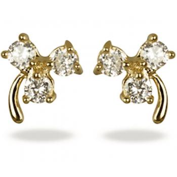Charming White Gold Clovers Earrings by Les Trésors De Lily