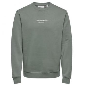 Sudadera Only & Sons 'ONSCurated' Gris Humo/Blanco