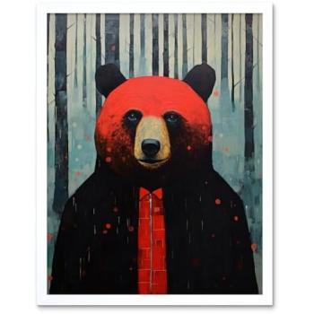 Crimson Forest Bear Wall Art