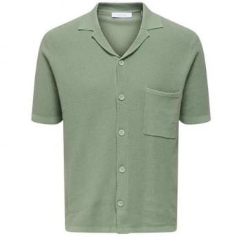 „TONY“ Freizeitshirt in Oliv – Regular Fit, Reverskragen, Größe L (Herren)