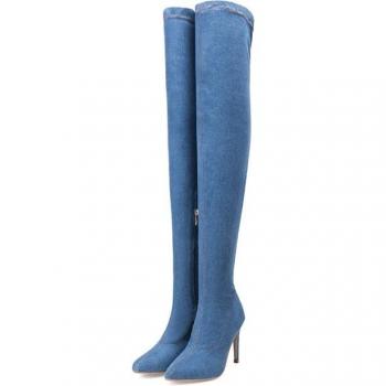 Bottes montantes en denim stretch – confort et élégance
