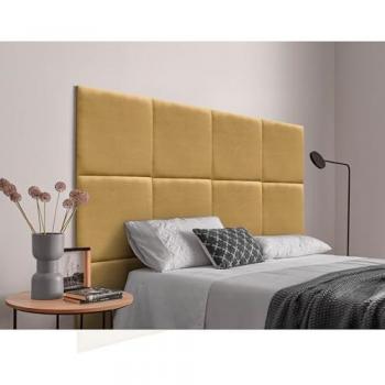 Cabecero de Cama en Terciopelo Liso Alta Gama (Rojo, 90x50cm)