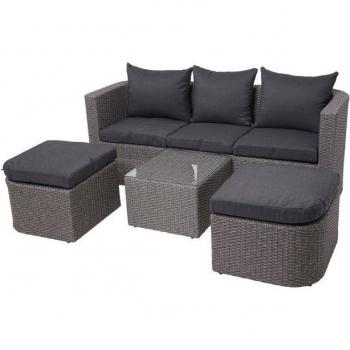 Poly-Rattan Loungeinsel mit Kissen