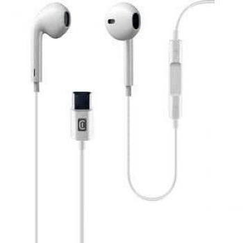 White USB‑C In‑Ear Call Earphones – Cellularline