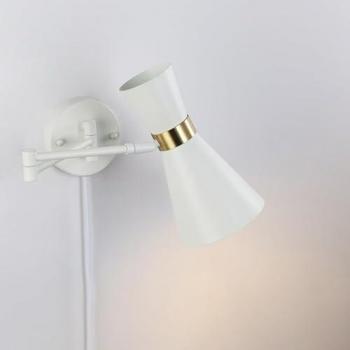 Lampe Mural Blanche Retro‑Industrielle à Interrupteur