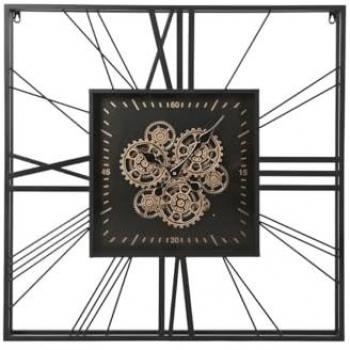Orologio da Parete Home ESPRIT Nero Dorato Metallo Cristallo 80x8x80 cm