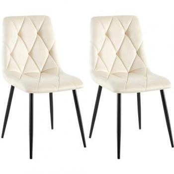 Clairton Sillas de Comedor Terciopelo – Paquete de 2