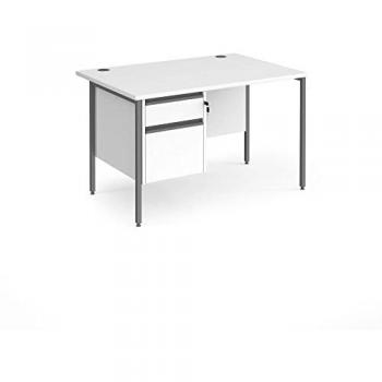 Rectangular Desk 1200mm Width 800mm Depth White Top Graphite Frame