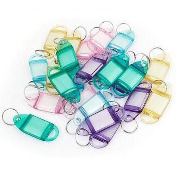 Set 25 cartes identification – porte-clé plastique assorti