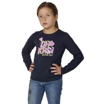 Camiseta para niña de manga larga y cuello redondo