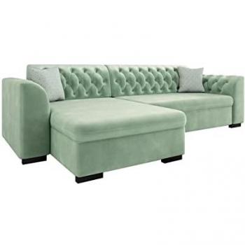 Chesterfield Ecksofa Comfivo 252 mit Schlaffunktion und Bettkasten, Magic Velvet 2227, 275x154x82cm