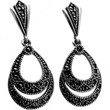 Pendientes elegantes de plata Ley 925m en forma de lágrima