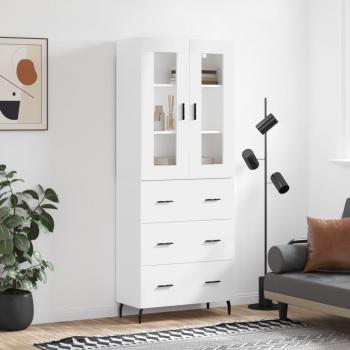 VIDAXL Credenza, Madia per salotto Moderna Bianca 69,5x34x180 cm in Legno Multistrato